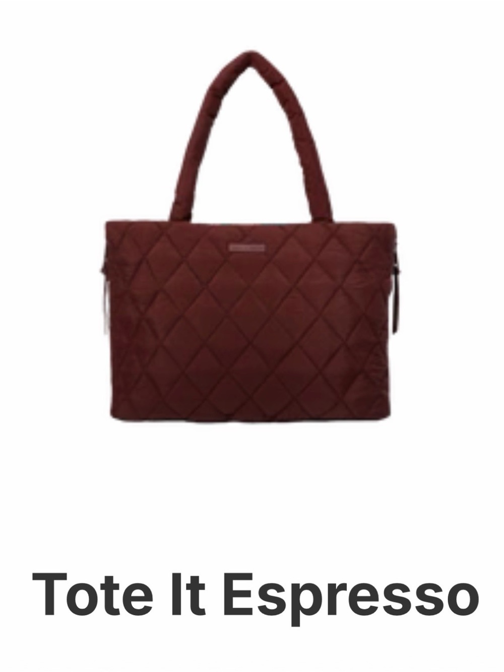 Tote It Espresso Quilted Tote Bag